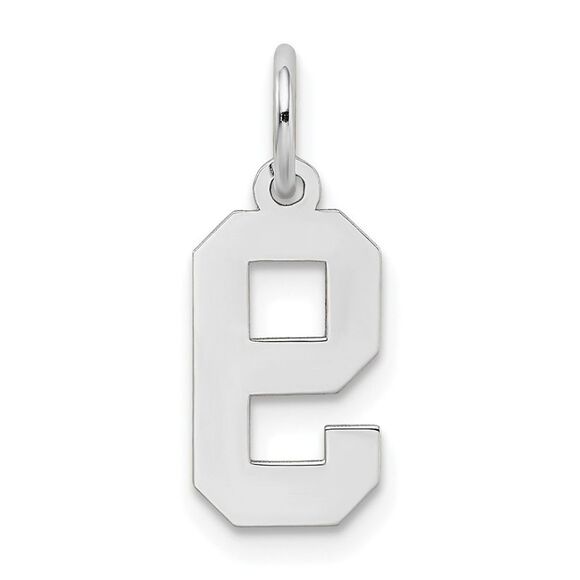 14k White Gold, Jersey Collection, Small Number 9 Pendant - Picture 3 of 5